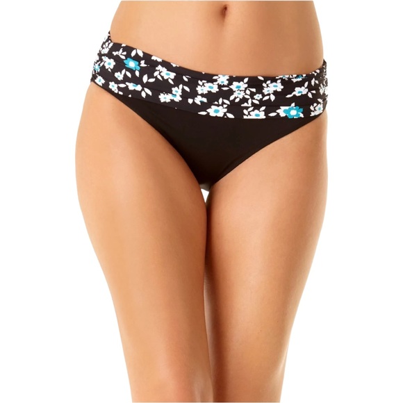 Anne Cole BEAUTIFUL BUNCHES Fold Over Mid-Rise Bikini Bottoms - Picture 11 of 13